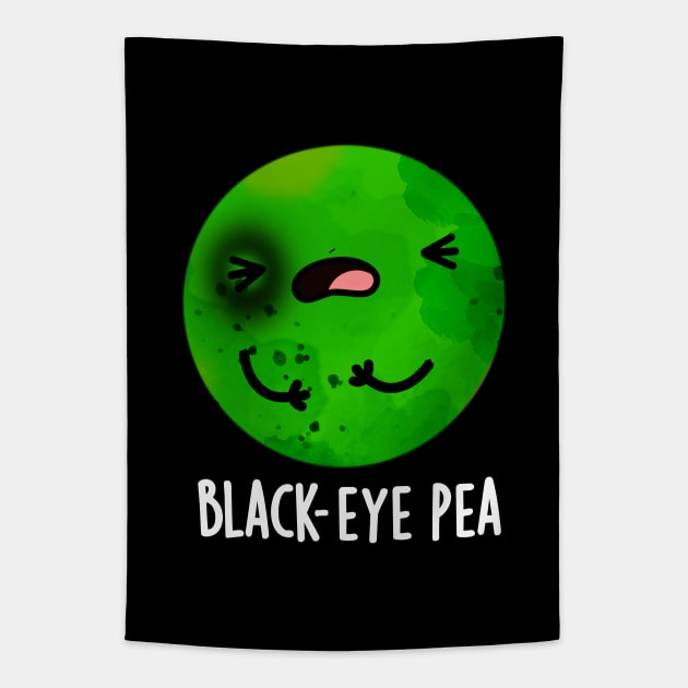 Black Eye Pea Cute Veggie Pun Tapestry by punnybone