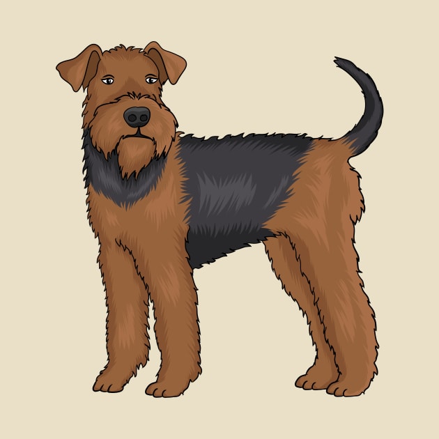 Airedale terrier dog cartoon illustration by Cartoons of fun