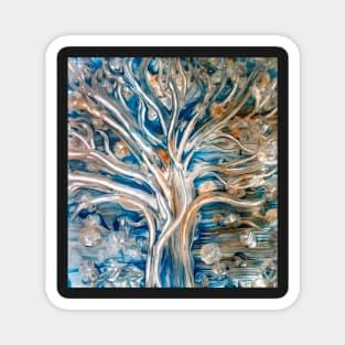 Tree in Blue and Gold Magnet