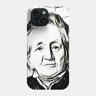 Leopold von Ranke Black and White Portrait | Leopold von Ranke Artwork 2 Phone Case