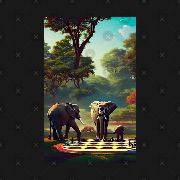 Elephants Playing Chess by BryanWhipple