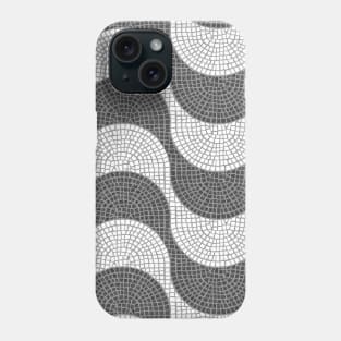 Lisbon Rossio Portuguese cobblestone inspiration II // pattern // horizontal waves white and grey Phone Case