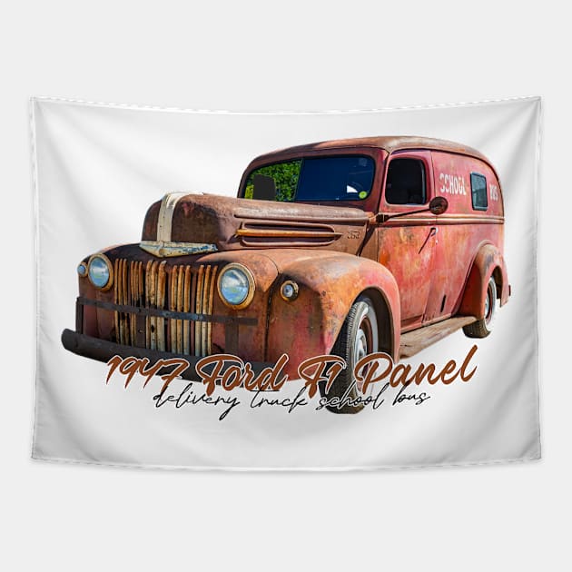 1947 Ford Panel Delivery Truck School Bus Tapestry by Gestalt Imagery