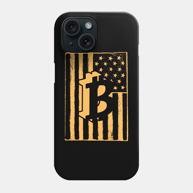 Bitcoin American Flag Phone Case by RedSparkle 