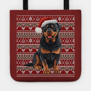 Funny Rottweiler Dog Christmas Ugly Tote