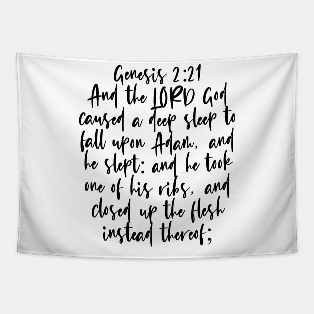 Genesis 2:21 Bible Verse Tapestry by Bible All Day 