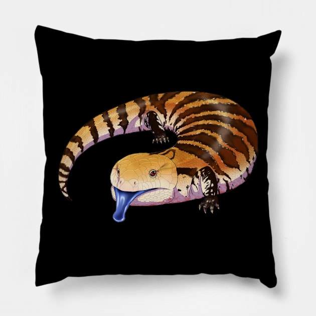 Blue Tongue Skink Pillow by xxkincadesvanityxx