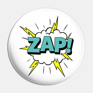 Zap! pop art design Pin