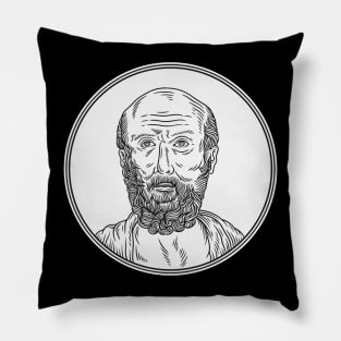 Hippocrate line art Pillow