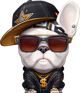 White French Bulldog Hip-Hop Super Star Magnet