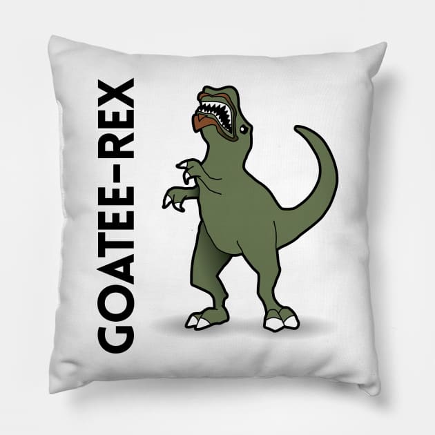 Goatee-Rex - Dinosaur Pun Design Pillow by Nonstop Shirts