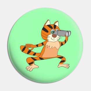 Inquisitive cat Pin