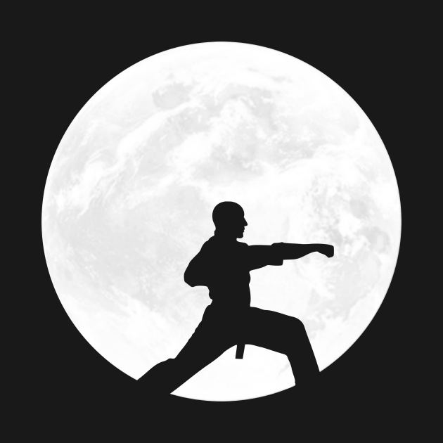 Discover Kungfu Practitioner Shadow in Fullmoon - Karate - T-Shirt