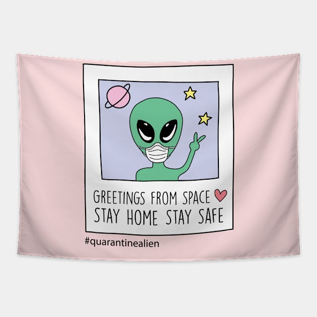 Quarantine Alien Tapestry by SuperrSunday