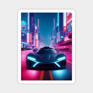 Asian Neon Velocity: Futuristic Thrill Ride Magnet