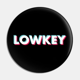 LowKey Glitch White Small Logo Pin