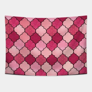 Pink Moroccan Tile Pattern Tapestry