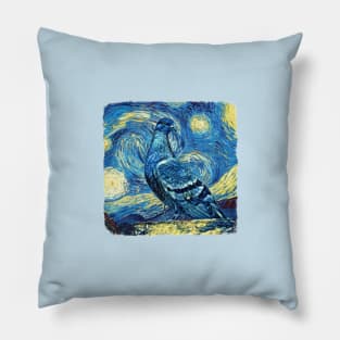 pigeons Van Gogh Style Pillow