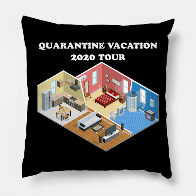 Quarantine Vacation Apartment Tour 2020 Pillow by Golden Eagle Design Studio