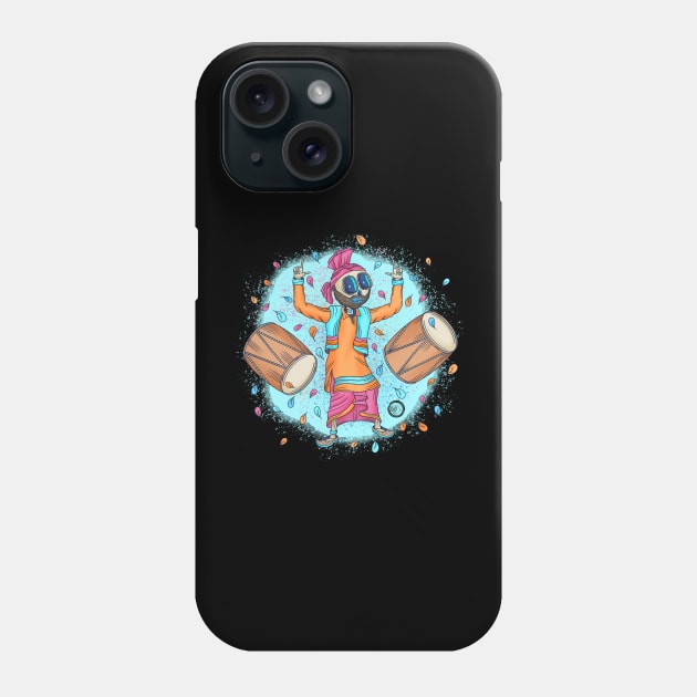 Cute Skeleton Dancing - Dia De Los Muertos - Punjabi Sardar - Bhangra Dancing skeleton Phone Case by Scriptnbones