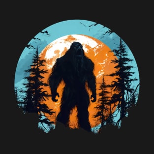 Sasquatch Silhouette And Moon Bigfoot T-Shirt