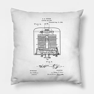 Electric Arc Lamp Vintage Patent Hand Drawing Pillow