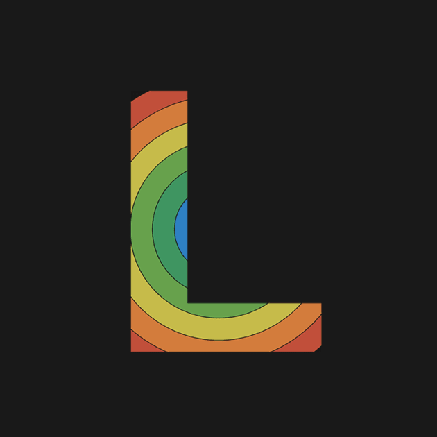 Retro Rainbow 'L' Sticker by marissasiegel