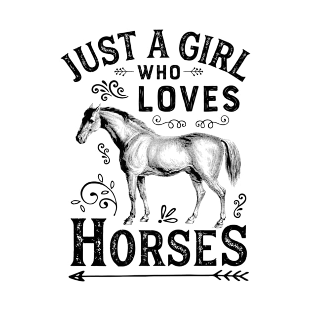 Just a Girl Who Loves Horses - Horse Lover T-Shirt Premium T-Shirt by fioruna25