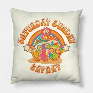 Groovy Saturday Sunday Repeat Pillow