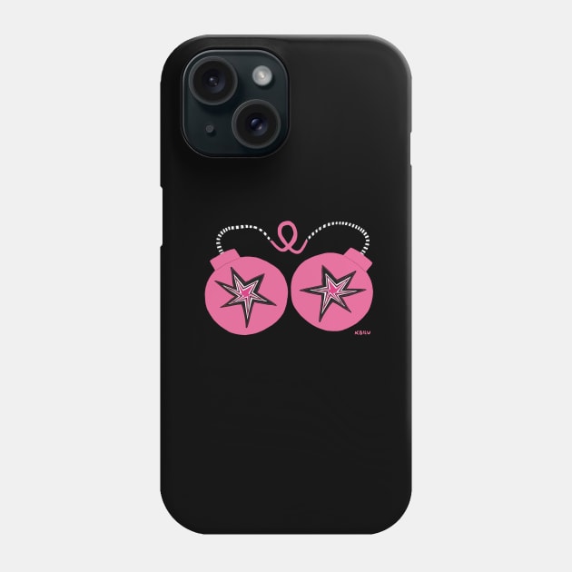 Pink Ribbon Bombs 1 Phone Case by KBILU_Art