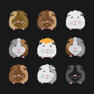 Nine guinea pigs faces T-Shirt