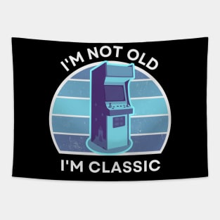 I'm not old, I'm Classic | Arcade | Retro Hardware | Vintage Sunset | '80s '90s Video Gaming Tapestry