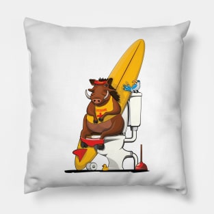 Warthog on the Toilet Pillow