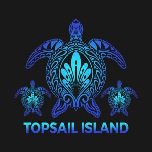 Vintage Topsail Island North Carolina Ocean Blue Sea Turtle Souvenirs T-Shirt