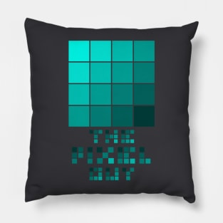 the pixel guy design for the pixel lover - aqua Pillow