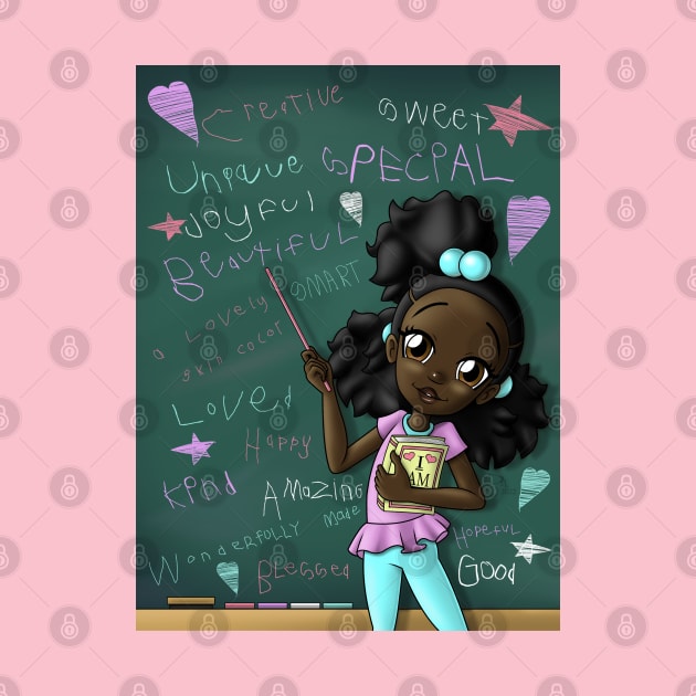 Black Girl and Positive Words by treasured-gift