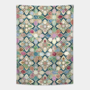 Muted Moroccan Mosaic Tiles Tapestry