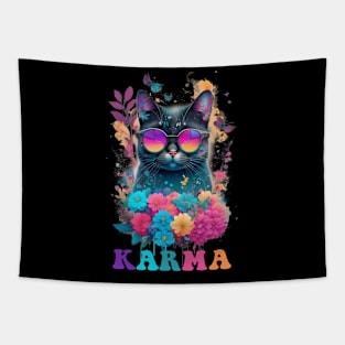 Karma Is A Cat Tapestry