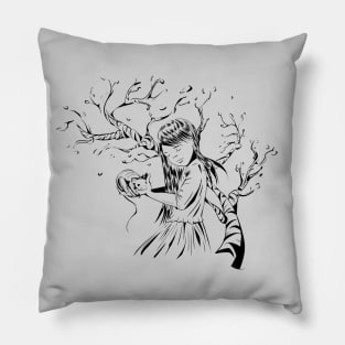 Girl in the nature Pillow