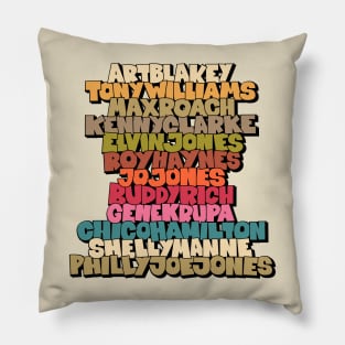 Jazz Legends in Type: The Drummers Pillow