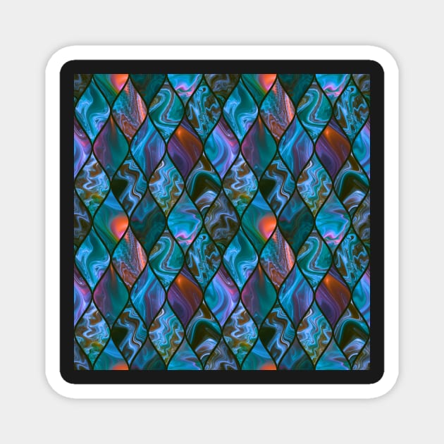 Teal mosaic Magnet by krinichnaya