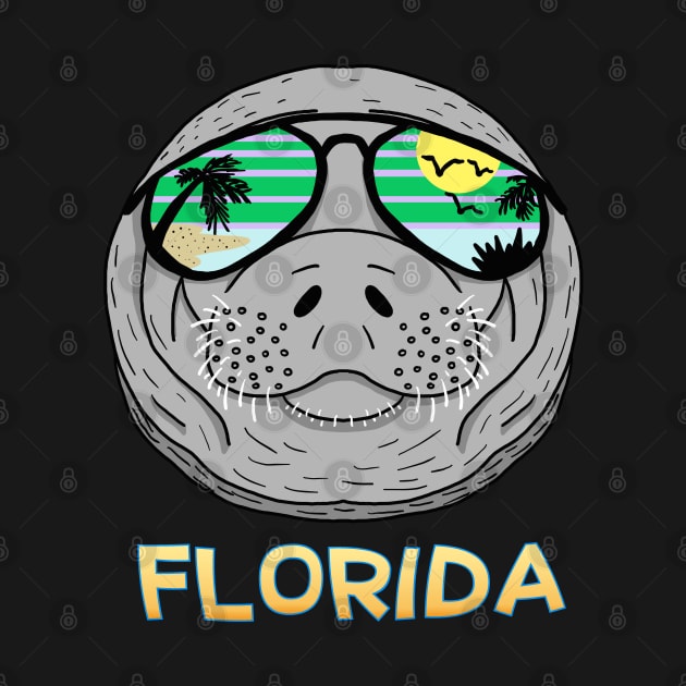 Florida Cool Sunglasses Manatee by SNK Kreatures