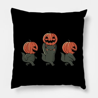 Halloween Pumpkin Cats by Tobe Fonseca Pillow