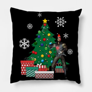 Kano Around The Christmas Tree Mortal Kombat Pillow