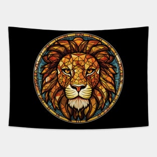 Lion Head Stained Glass Look Tapestry