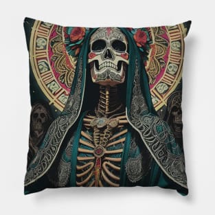 Retro Santa Muerte Pillow