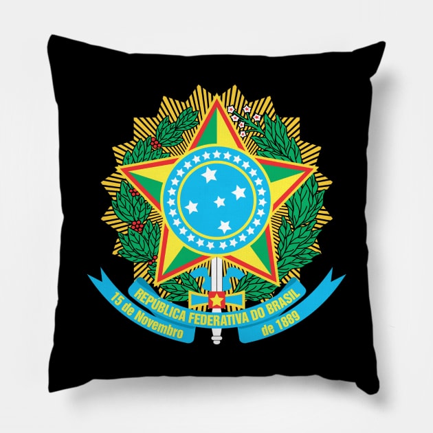 Coat of arms of Brazil Pillow by Wickedcartoons