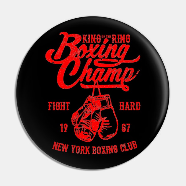 King of the Ring Boxing Champ Pin by azmania