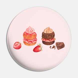 Chocolate and strawberry cakes Pin