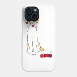 Swinging Cherry Cat Phone Case